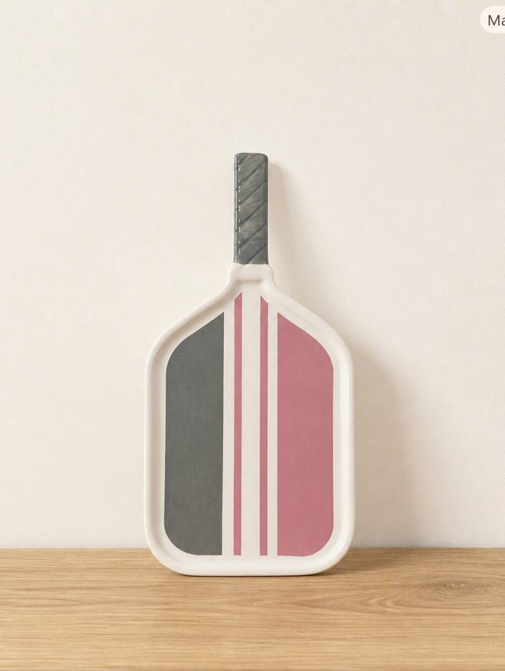 BIA Cordon Bleu Pickleball Paddle Ceramic Serving Platter - Pink & Green